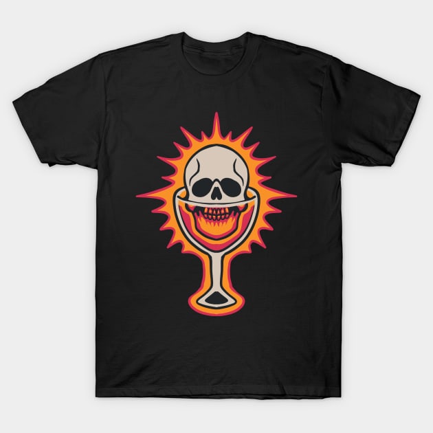 skull beer Oldschool T-Shirt by semburats